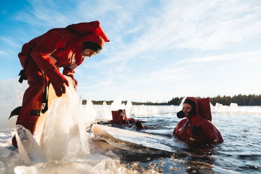Daytime Ice Floating Rovaniemi, Frozen Lake Experience - Ice floating in Rovaniemi: what you’re actually doing on the lake