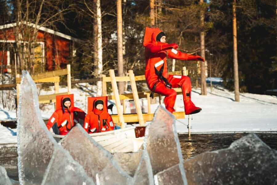 Daytime Ice Floating Rovaniemi, Frozen Lake Experience - Adults-only, small group pacing, and what it feels like in the water
