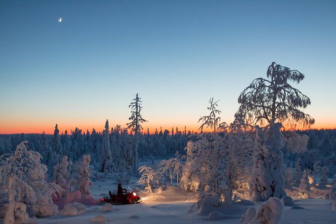 Evening Escape - Snowmobile safari and campfire in Rovaniemi - Entering the winter night from Safartica in Rovaniemi