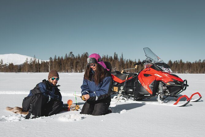 Lappish Lunch Break -Snowmobiling, ice fishing and tasty food - Ice Fishing at a Secret Hole: The Lesson That Saves You from Guesswork