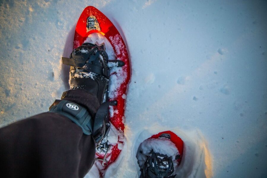 Levi: Snowshoe Adventure in the Wilderness - Getting fitted: your first steps on deep-snow snowshoes