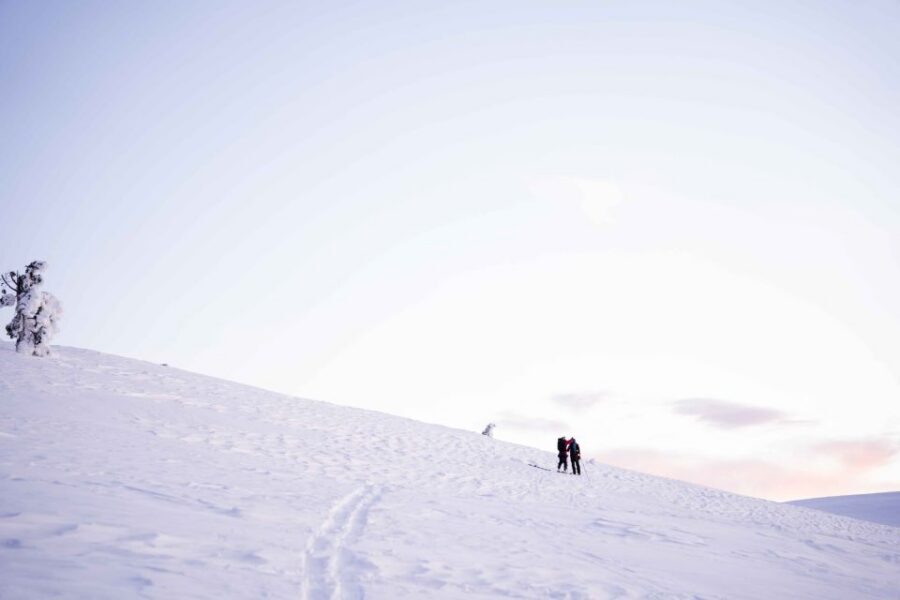 Levi: Snowshoe Adventure in the Wilderness - The campfire break: warm drinks, light snacks, and built-together magic