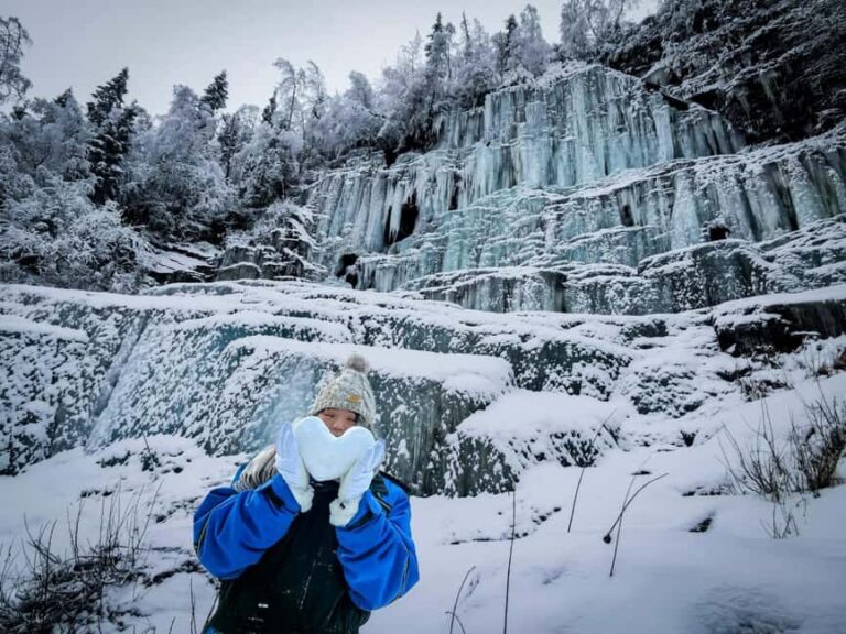 Rovaniemi: Korouoma Canyon & Frozen Waterfalls Tour with BBQ - From Rovaniemi to the Park: Pickup, Drive, and Getting Ready