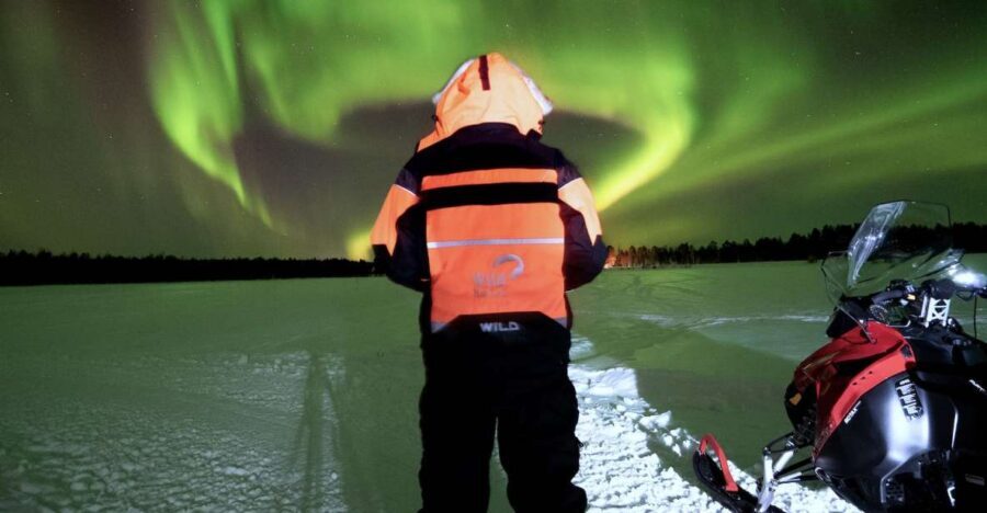 Rovaniemi: Search for Northern Lights Snowmobiling Trip - Wild Nordic Safari Center: gear up and get the safety basics