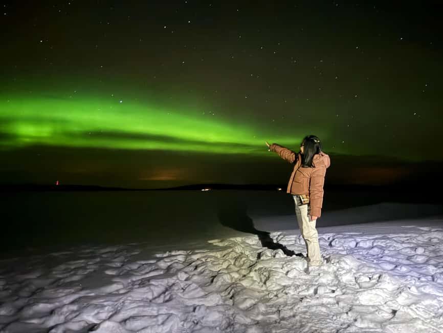 Rovaniemi:Northern Lights Hunt in Lapland Wilderness - Aurora viewing in the wilderness: what it feels like when the sky lights up